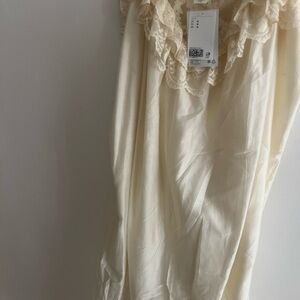 NWT H&M Cream Lace Trim Chemise Dress